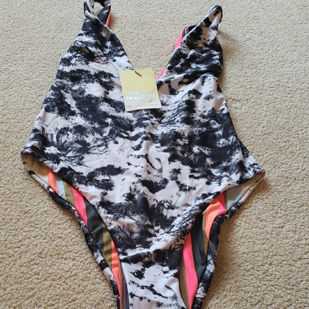 Majestic One Piece Swimsuit - Black and Pink